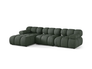 Canapea cu colt modulara verde muschi din textil pentru 4 persoane Bellis Liberty Left Micadoni