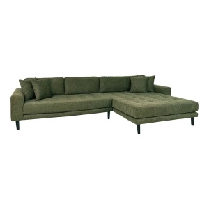 Canapea cu colt oliv din textil 290 cm Lido Right House Nordic