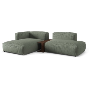 Canapea cu colt verde muschi din textil pentru 2 persoane Martina Boston Left Micadoni