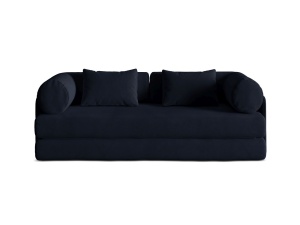 Canapea extensibila albastru royal din catifea pentru 3 persoane Dreamy Salvador Micadoni