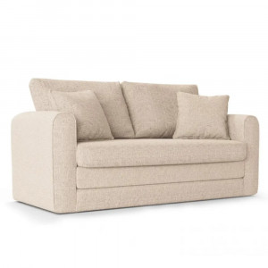 Canapea extensibila bej deschis din textil pentru 2 persoane Lido Micadoni
