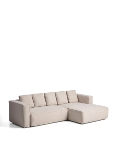 Canapea extensibila cu colt din textil bej pentru 4 persoane Marela Right Kave Home