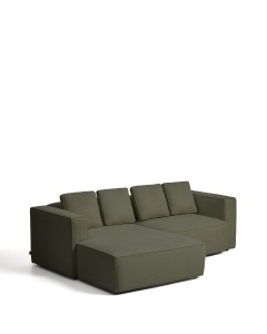 Canapea extensibila cu colt din textil verde pentru 3 persoane Marela Left Kave Home