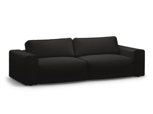 Canapea extensibila neagra din textil pentru 3 persoane Victor Micadoni
