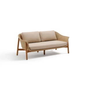 Canapea exterior crem din lemn pentru 2 persoane Galea Kave Home
