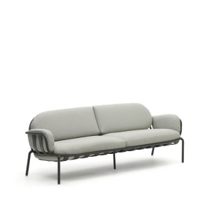 Canapea exterior gri/crem din textil pentru 3 persoane Joncols Kave Home