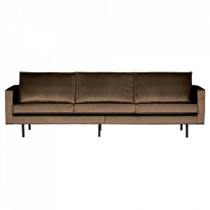 Canapea grej din catifea pentru 3 persoane Rodeo Woood