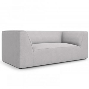Canapea gri deschis din textil pentru 2 persoane Ruby Micadoni