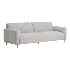 Canapea gri deschis din textil pentru 3 persoane Salvador Boucle House Nordic