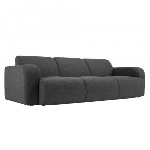 Canapea gri inchis din textil pentru 3 persoane Molino Boucle Micadoni
