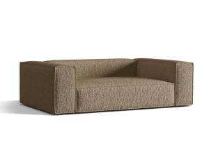 Canapea maro cappuccino din textil pentru 3 persoane Nuria Boucle Micadoni