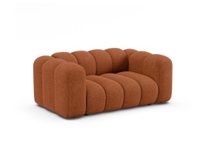 Canapea maro caramiziu din textil pentru 2 persoane Lupine Chenille XS Micadoni