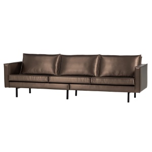 Canapea maro cupru din textil pentru 3 persoane Rodeo Woood