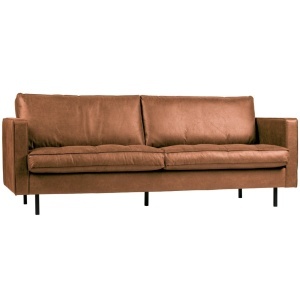Canapea maro din piele pentru 2,5 persoane Rodeo Classic Woood