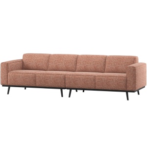 Canapea maro teracota din textil pentru 4 persoane Statement Woood