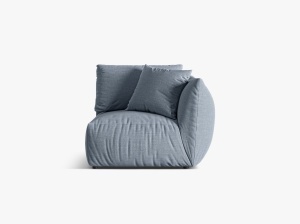 Canapea modulara albastra din textil pentru 1 persoana Chris Right Micadoni