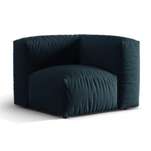 Canapea modulara albastru jeans din textil pentru 1 persoana Martina Corner Micadoni