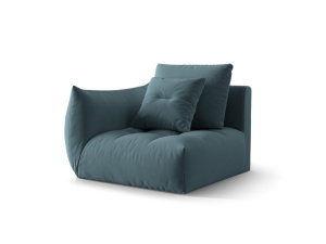 Canapea modulara albastru pastel din catifea pentru 1 persoana Bloom Left Micadoni