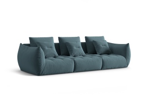 Canapea modulara albastru pastel din catifea pentru 4 persoane Bloom Micadoni
