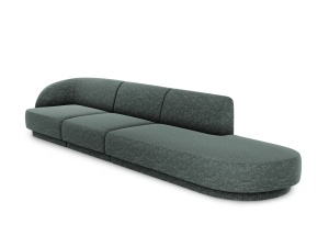 Canapea modulara albastru petrol din textil pentru 4 persoane Miley Chenille 323 Right Micadoni
