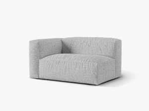 Canapea modulara argintie din textil pentru 1 persoana Martina L Boucle Left Micadoni
