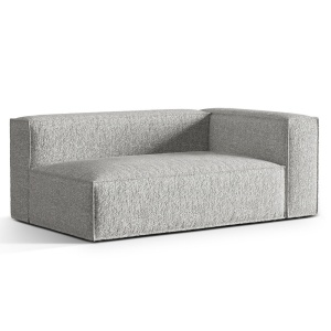 Canapea modulara argintie din textil pentru 3 persoane Nuria Right Boucle Micadoni