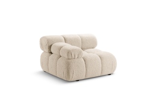 Canapea modulara bej deschis din textil pentru 1 persoana Bellis Boucle Left Micadoni