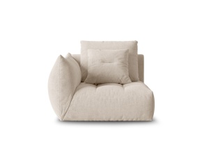Canapea modulara bej deschis din textil pentru 1 persoana Bloom Wind Left Micadoni