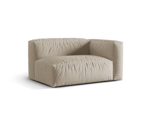 Canapea modulara bej deschis din textil pentru 1 persoana Martina L Right Micadoni
