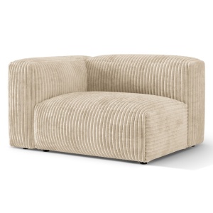 Canapea modulara bej deschis din textil pentru 1 persoana Martina Corduroy Left Micadoni