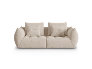 Canapea modulara bej deschis din textil pentru 3 persoane Bloom Wind Micadoni