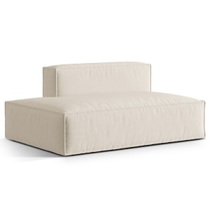 Canapea modulara bej din catifea pentru 3 persoane Nuria Parisian Micadoni
