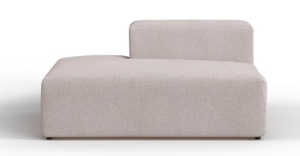 Canapea modulara bej din textil pentru 1 persoane Blok Left End Kave Home