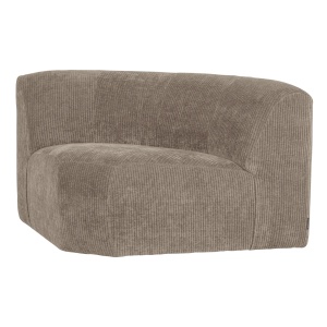 Canapea modulara bej nisipiu din textil 110 cm Mojo Rib Corner Woood