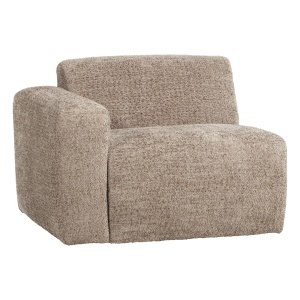 Canapea modulara bej nisipiu din textil pentru 1 persoana Mojo 105 Wooly Left Woood