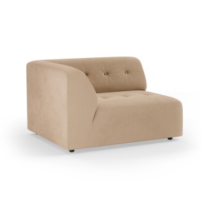 Canapea modulara crem din catifea pentru 1.5 persoane Vint Left HKliving