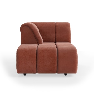 Canapea modulara crem magnolie din catifea 98 cm Wave Left Divan HKliving