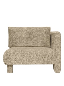 Canapea modulara crem/neagra din catifea 100 cm Dase Right Ferm Living