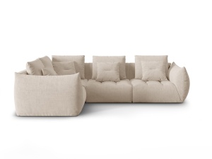 Canapea modulara cu colt bej deschis din textil pentru 3 persoane Bloom Structural Left Micadoni