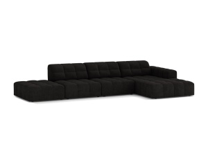 Canapea modulara cu colt gri antracit din textil pentru 5 persoane Jennifer Chenille Right Micadoni