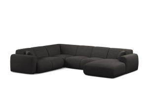 Canapea modulara cu colt gri antracit din textil pentru 6 persoane Molino Panoramic Chenille Eden Left Micadoni