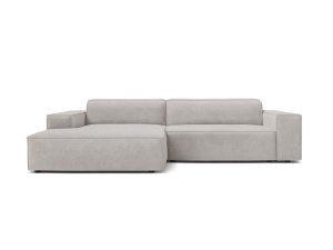 Canapea modulara cu colt gri deschis din textil pentru 3 persoane Jodie Liberty Left Micadoni