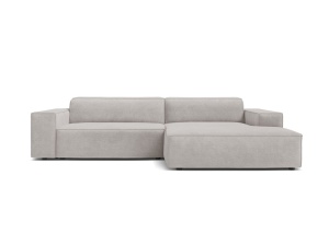 Canapea modulara cu colt gri deschis din textil pentru 3 persoane Jodie Liberty Right Micadoni
