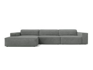 Canapea modulara cu colt gri din textil pentru 4 persoane Jodie Liberty Left Micadoni