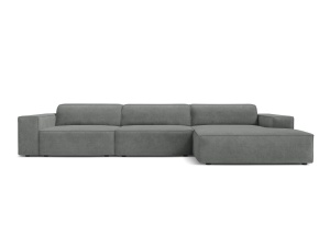 Canapea modulara cu colt gri din textil pentru 4 persoane Jodie Liberty Right Micadoni