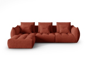 Canapea modulara cu colt maro din textil pentru 5 persoane Bloom Wind Left Micadoni