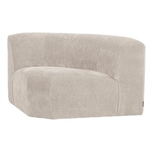 Canapea modulara ecru din textil 110 cm Mojo Rib Corner Woood