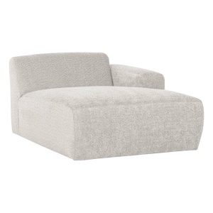 Canapea modulara ecru din textil 112 cm Mojo Chenille Lounge Right Woood