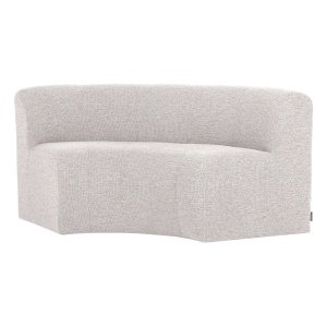 Canapea modulara ecru din textil 152 cm Mojo Boucle Round Woood