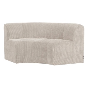 Canapea modulara ecru din textil 152 cm Mojo Rib Round Woood